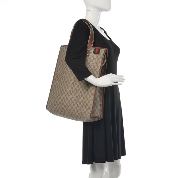Gucci Large GG Supreme Web Loop Tote - Picture 13 of 13